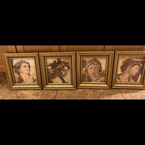 Set of four Michelangelo prints